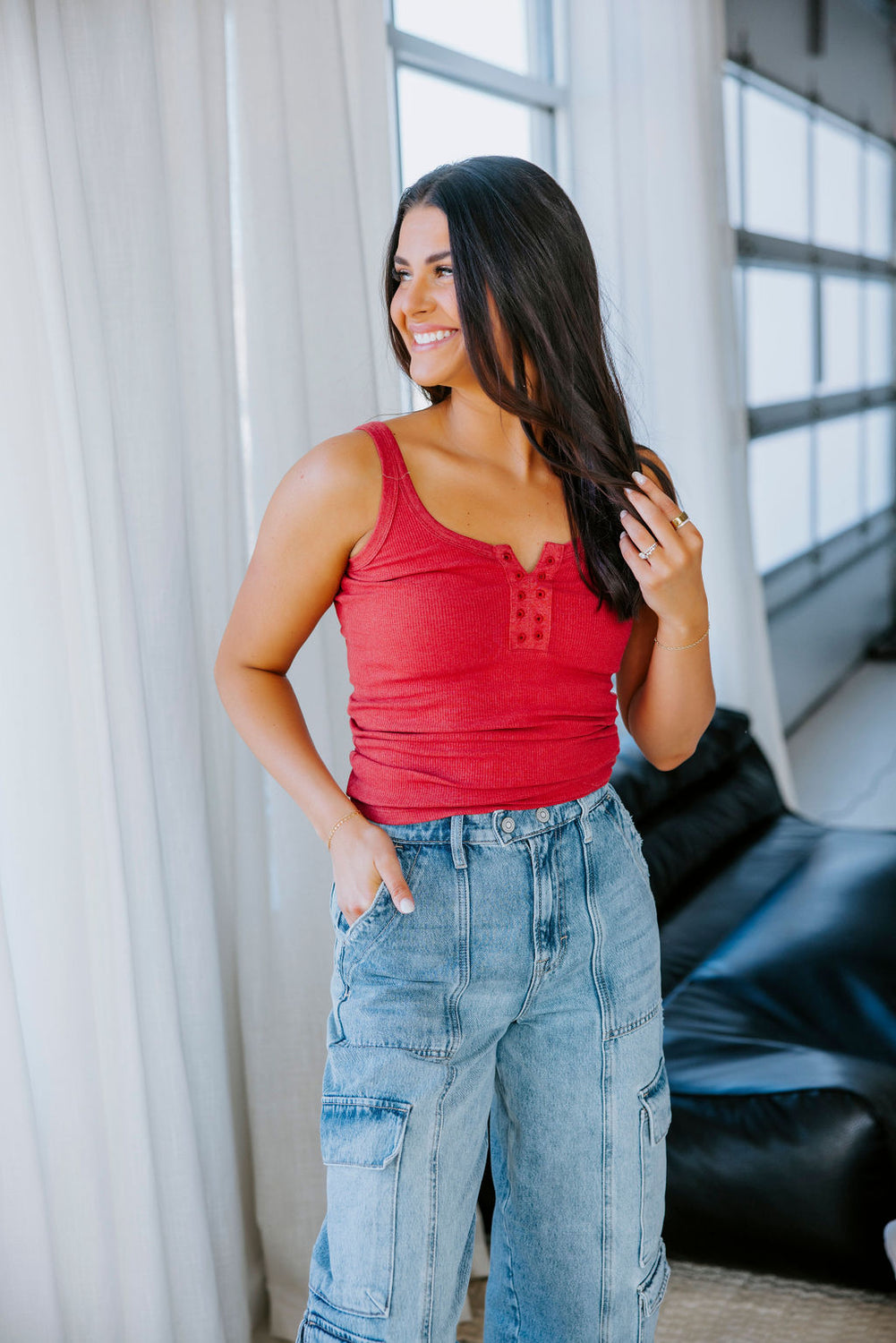 Tessa Eyelet Tank by Lily & Lottie