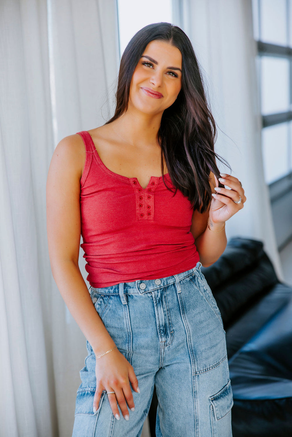 Tessa Eyelet Tank by Lily & Lottie